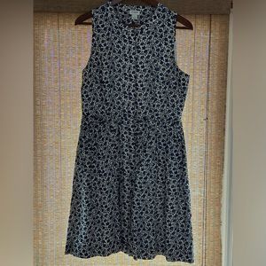 J Crew Sleeveless Linen Cotton Blend Floral Dress with Pockets